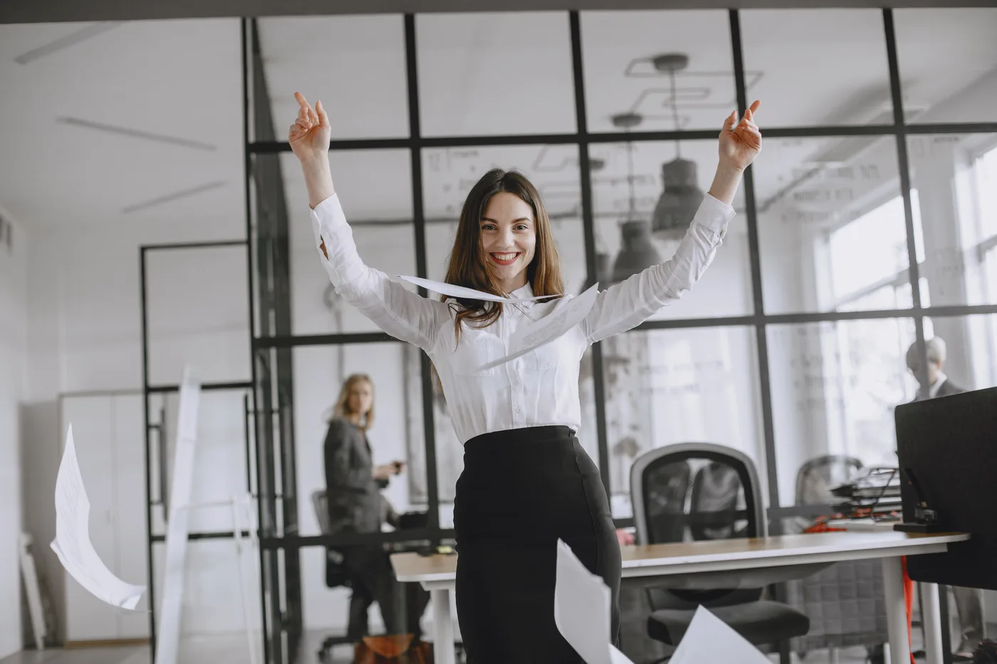 A professional celebrating recovered time